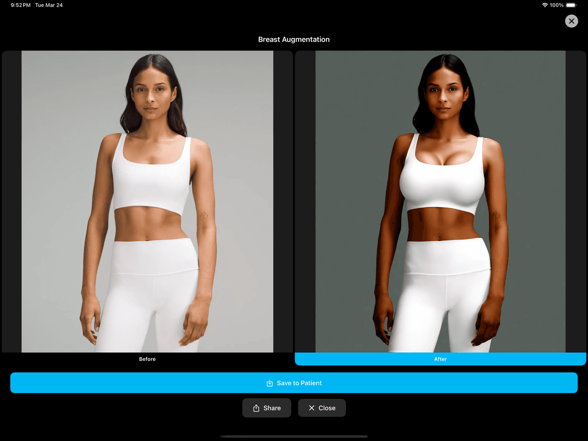 AI Simulation showing before and after results